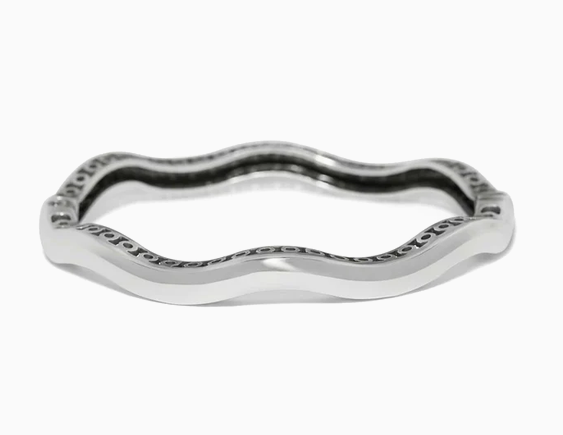Inner Circle Slim Hinged Bangle Silver