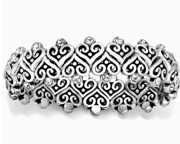 Alcazar Heart Stretch Bracelet Silver
