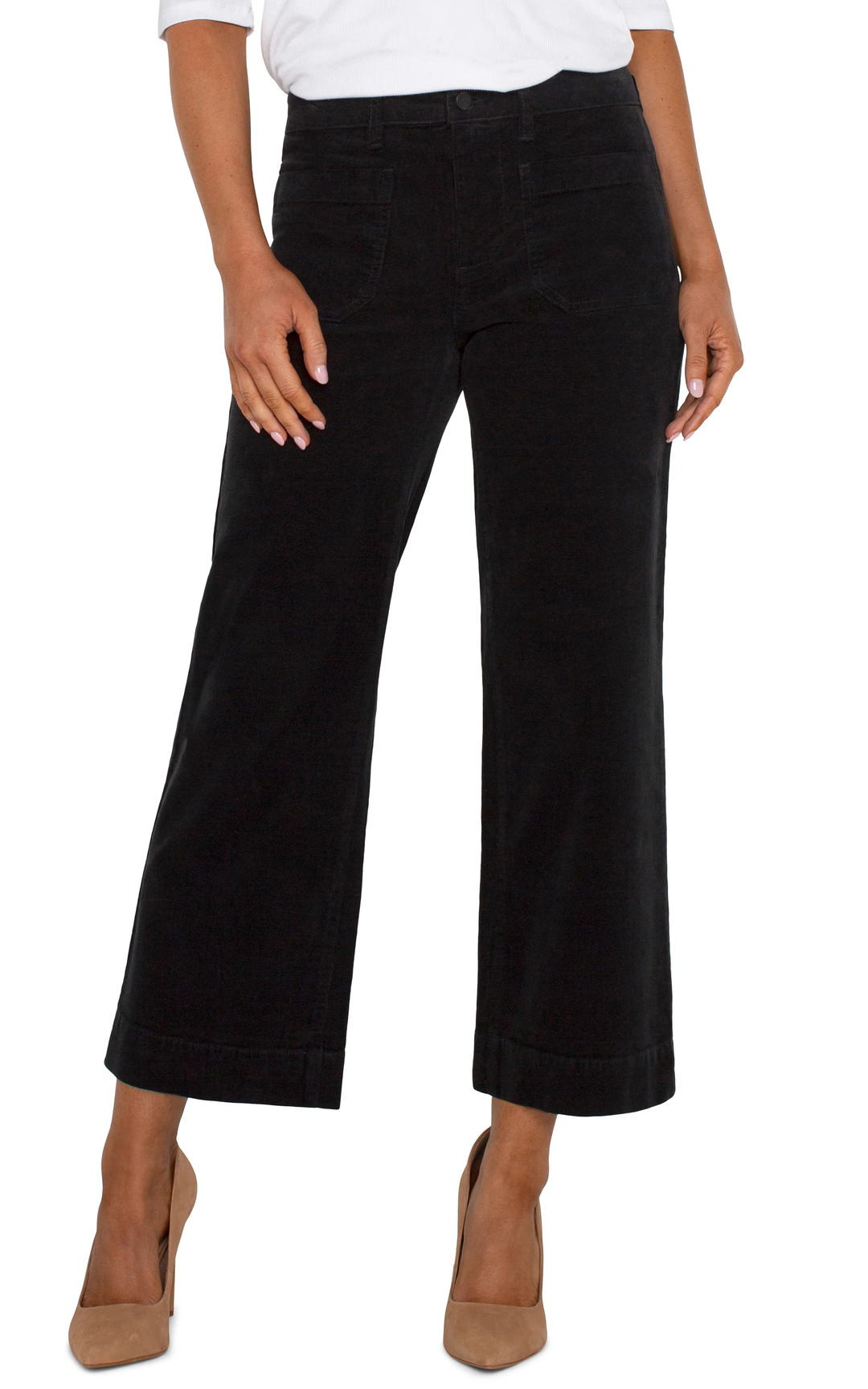 Corduroy Crop Wide Leg Pant Onyx