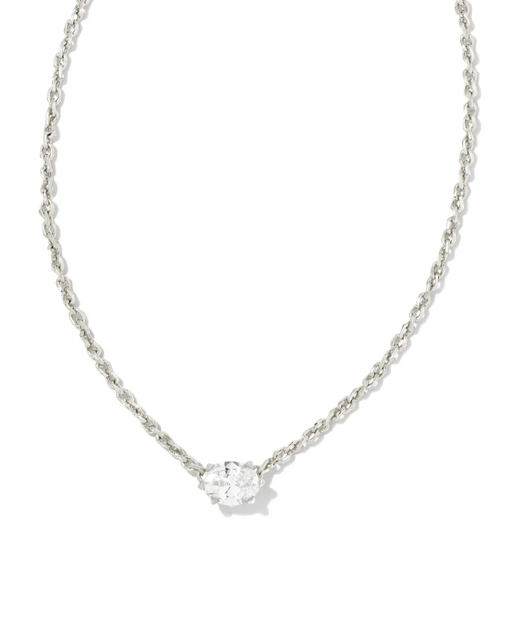 Cailin Pendant Necklace White CZ Silver