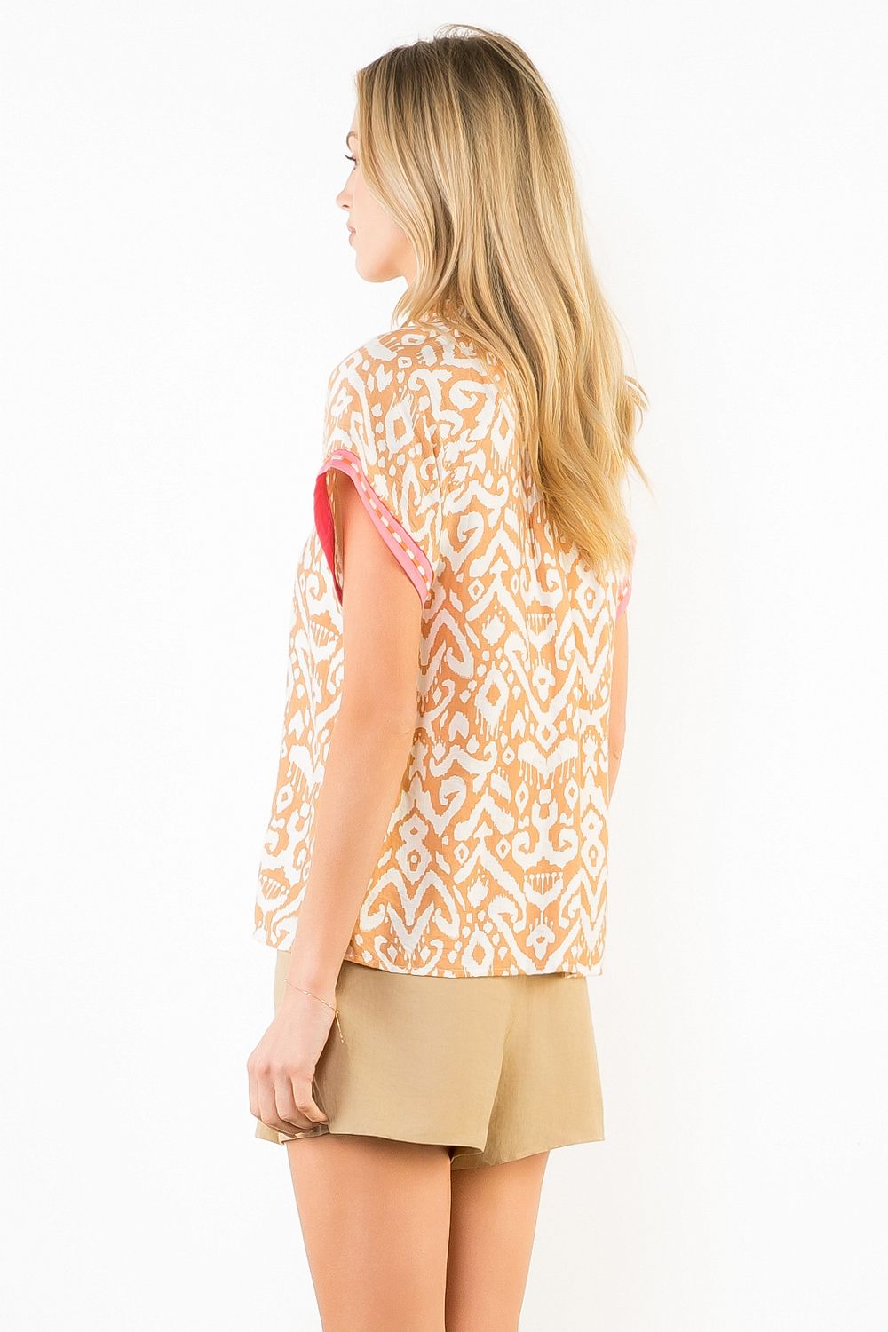 Abstract Top With Embriodered/Solid Details