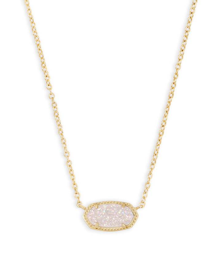 Elisa Pendant Necklace Iridescent Drusy Gold