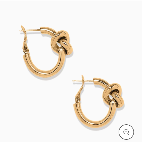Interlok Single Knot Hoop Earrings Gold