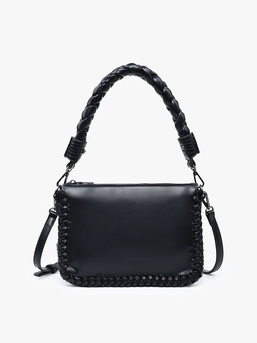 Judith Whipstitch Shoulder Bag in Black