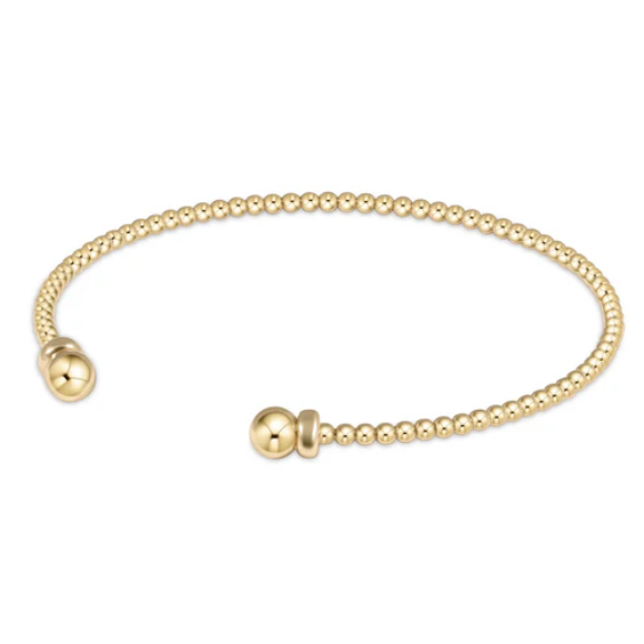 Classic 2mm Bead Cuff Gold