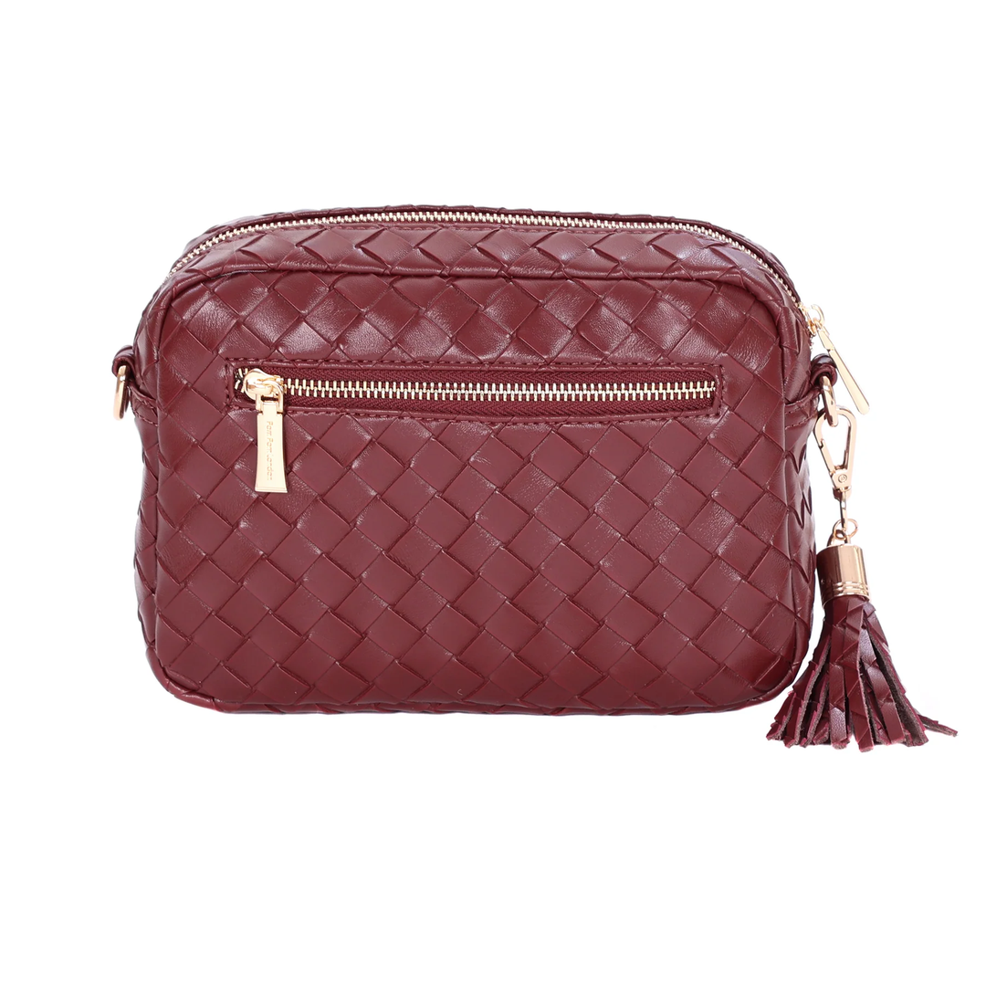 Pom Pom London City Bag Lattice Wine