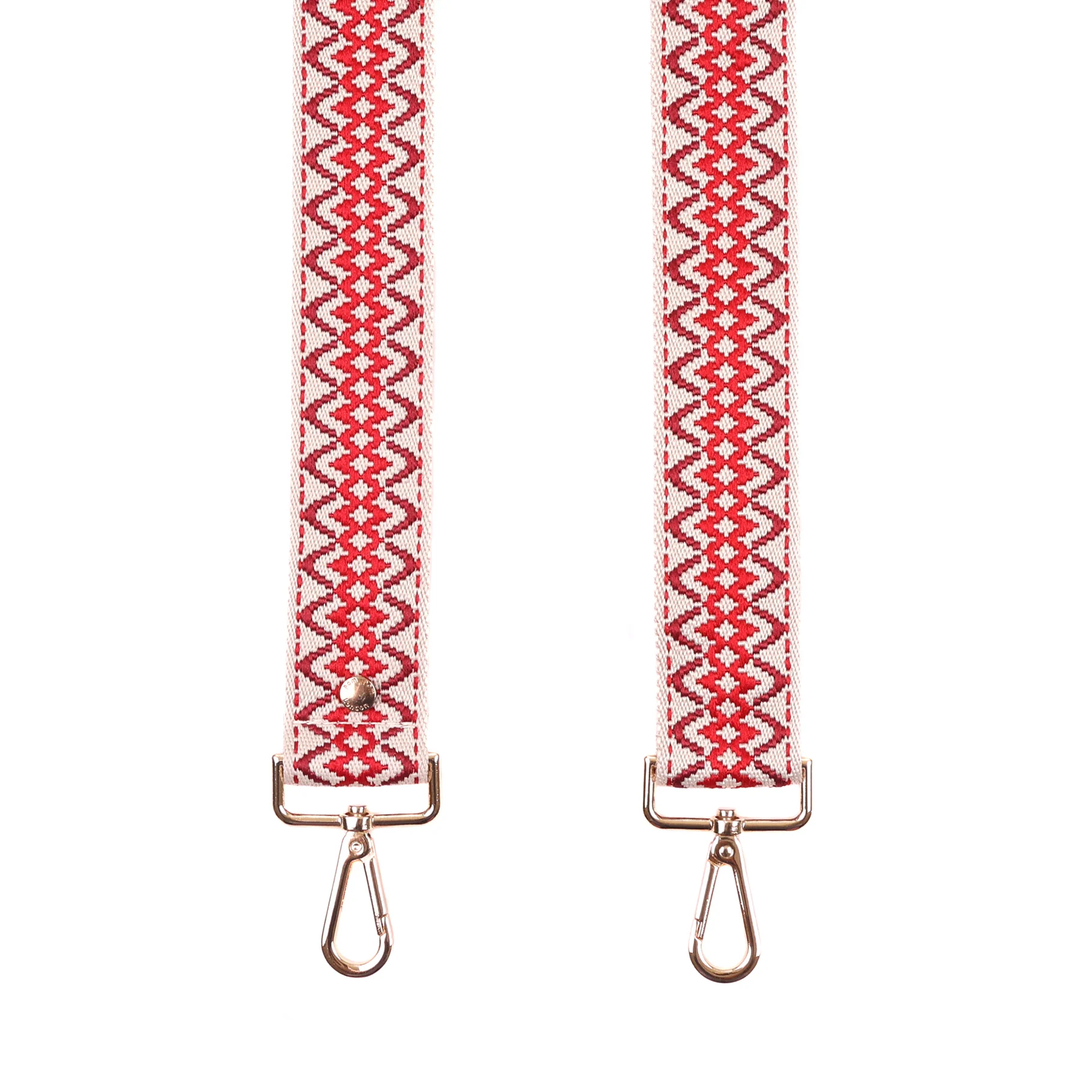 Pom Pom Strap Red Kaleidoscope