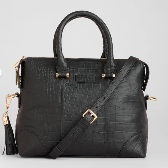 Pom Pom London Greenwich Bag Croc Black