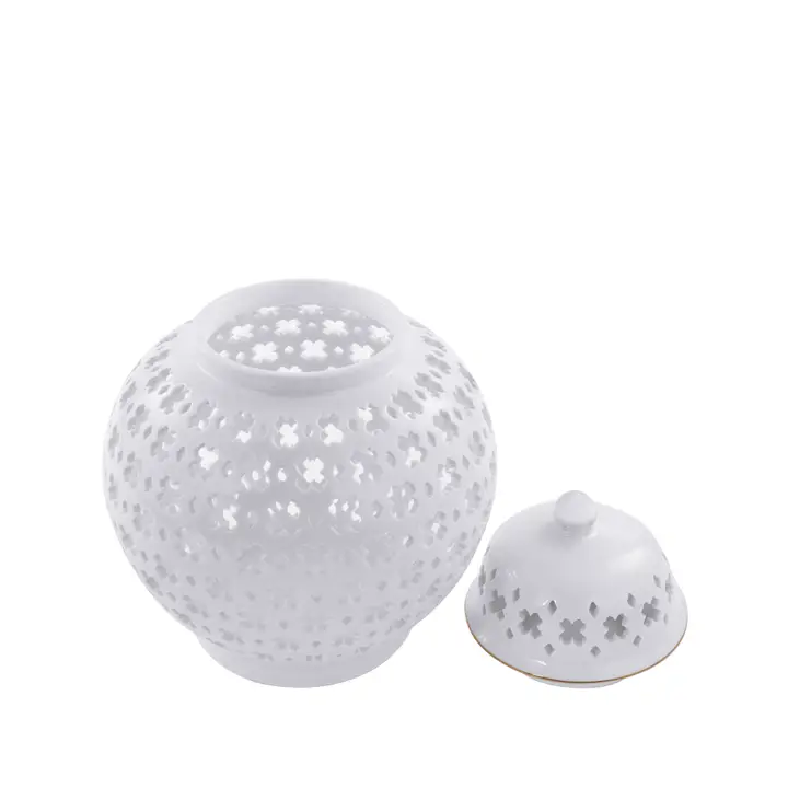 Small Ginger Jar White Lattice