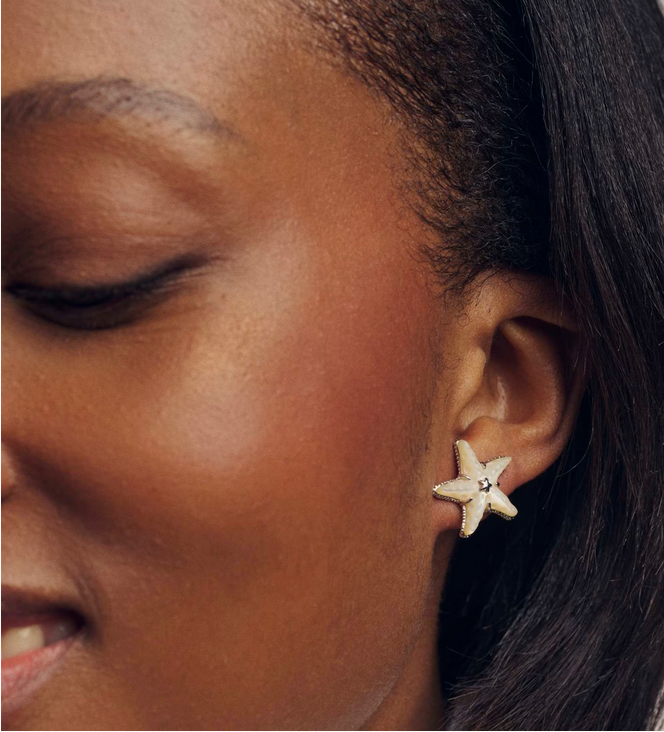 Parker Starfish Stud Earrings Natural MOP Gold