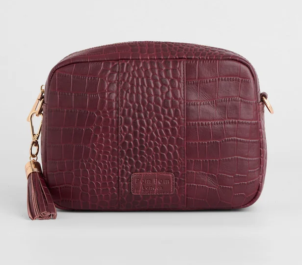 Pom Pom of London City Croc Red Mahogany