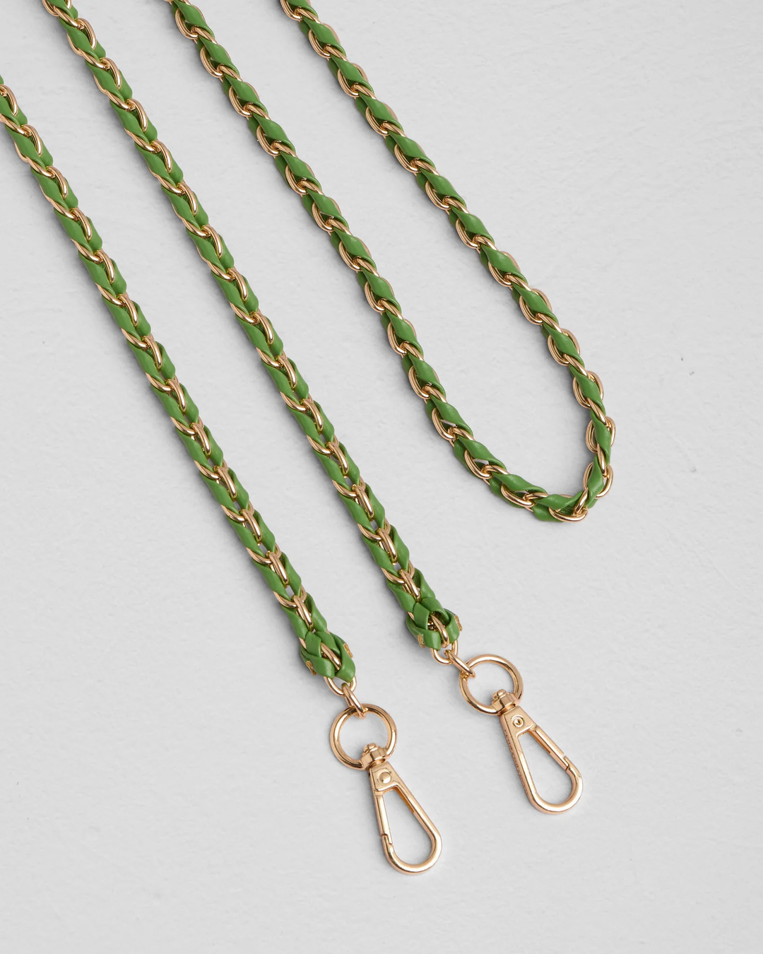 Pom Pom Strap Gold Chain Frog Green Weave