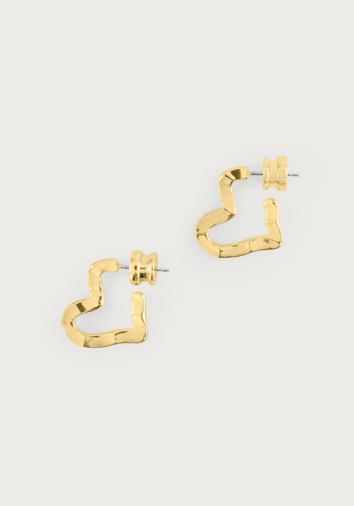 Anabel Aram Heart Hoop Earrings Small