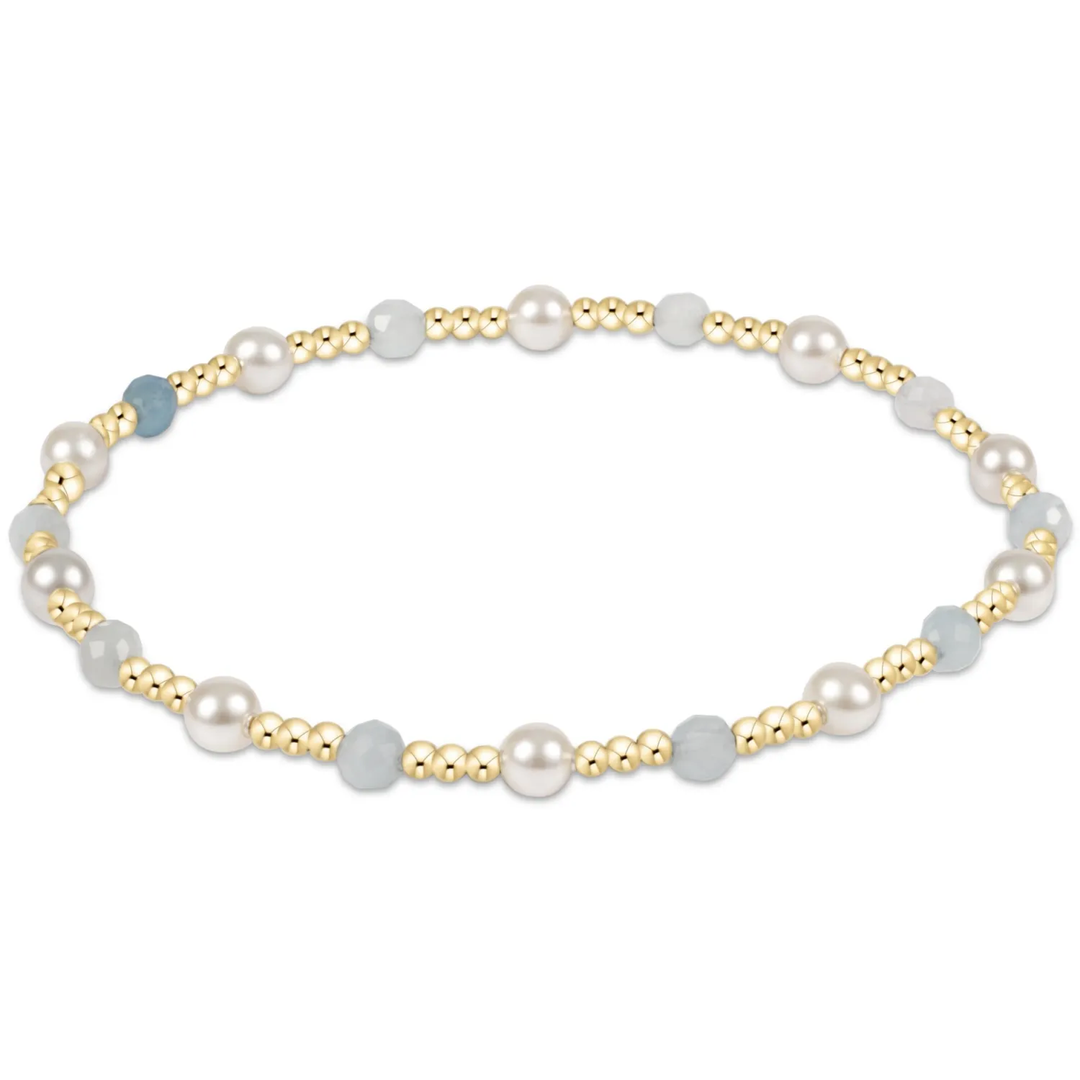 Pearl Sincerity 4mm Gem Bracelet  Aquamarine