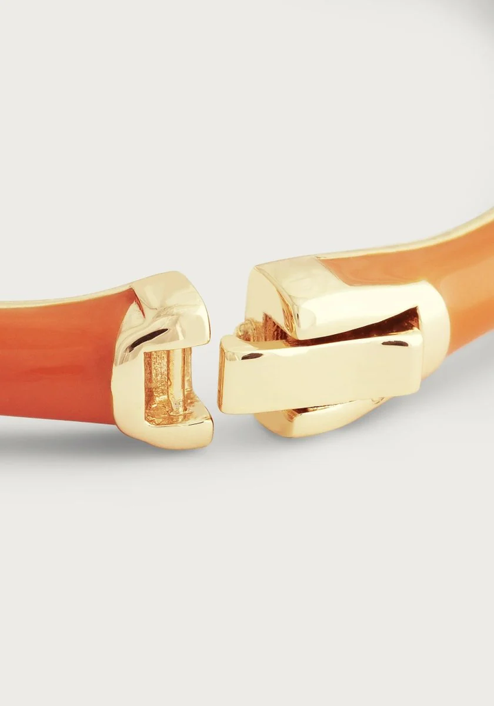Anabel Aram Bamboo Enameled Hingled Bangle Clementine