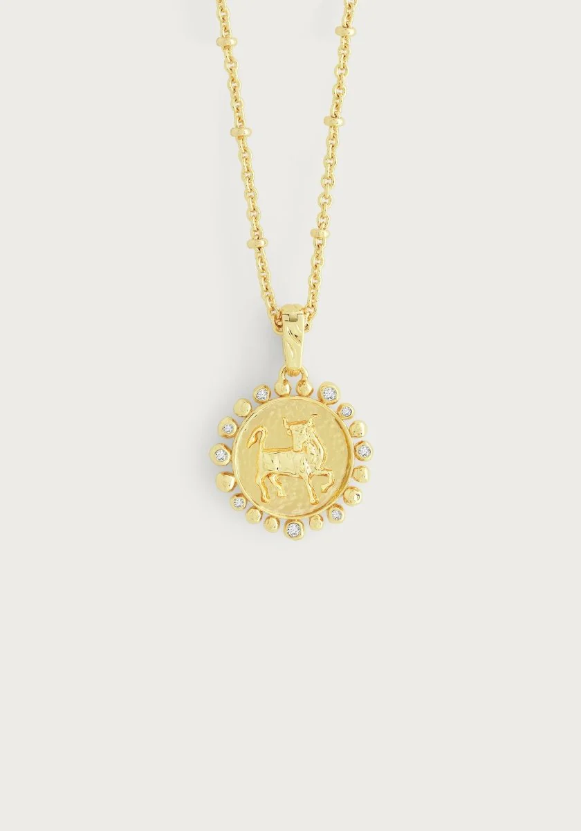 Anabel Aram Zodiac Pendant Necklace Taurus