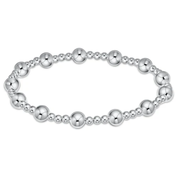 Classic Sincerity Pattern 6mm Bead Bracelet Sterling