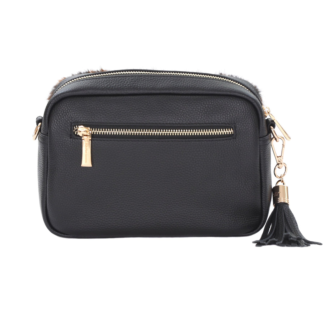 Pom Pom London City Bag Leopard Print Faux Fur Black Bundle NO SUBSTITUTIONS