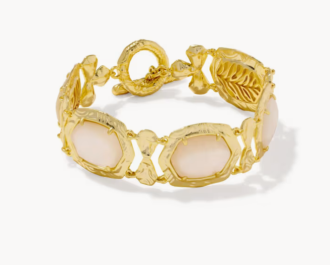 Daphne Tiger Stripe Bracelet Gold/Natural MOP S/M
