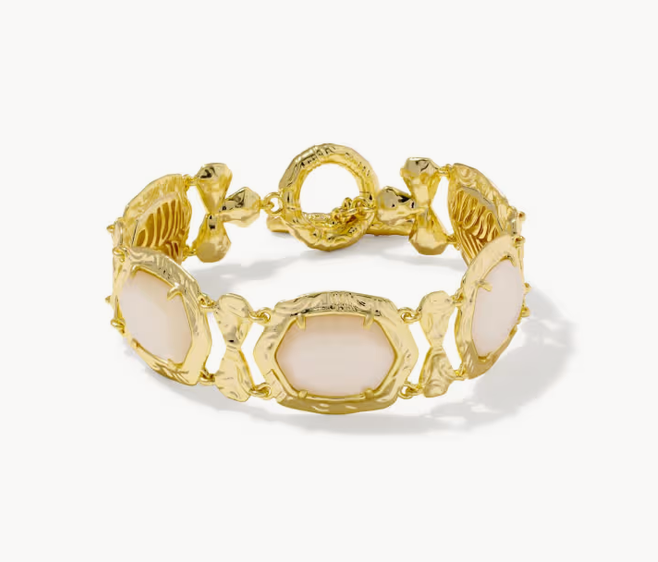 Daphne Tiger Stripe Bracelet Gold/Natural MOP S/M