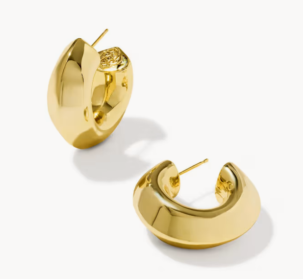 Embry Hoop Earrings Gold Metal