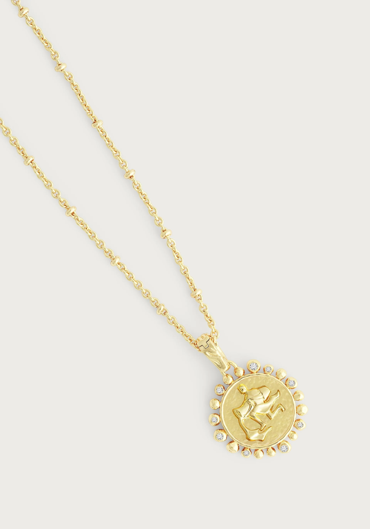 Anabel Aram Zodiac Pendant Necklace Aquarius