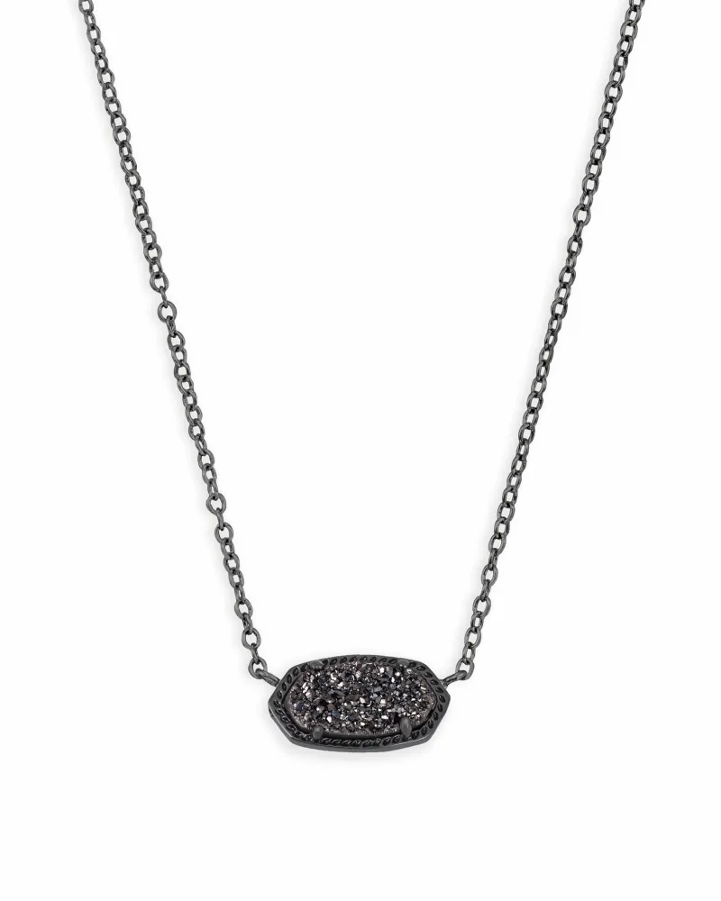 Elisa Necklace Gunmetal Black Drusy