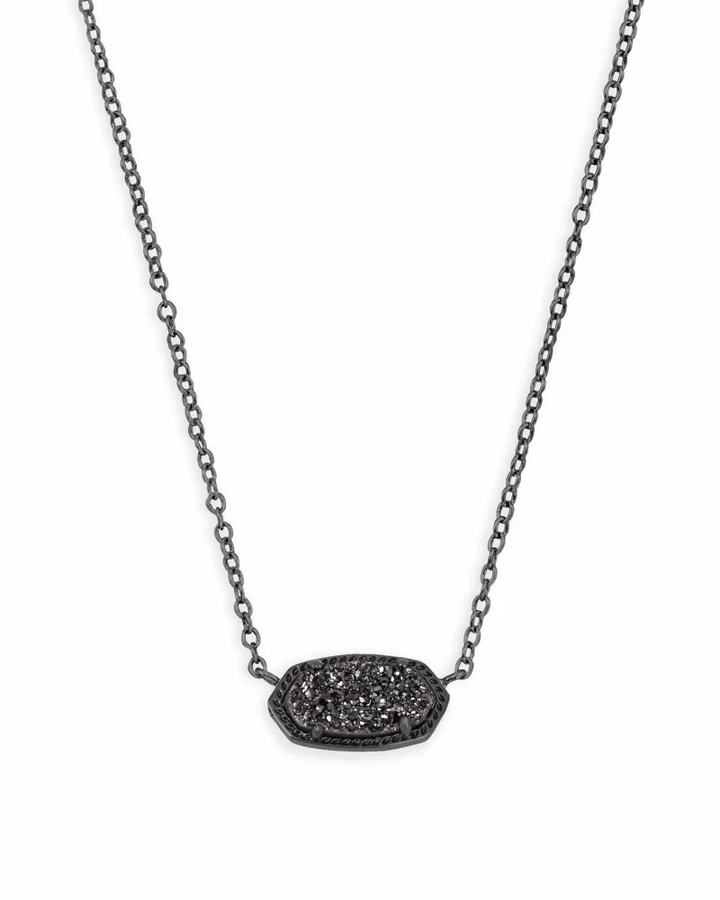Elisa Necklace Gunmetal Black Drusy
