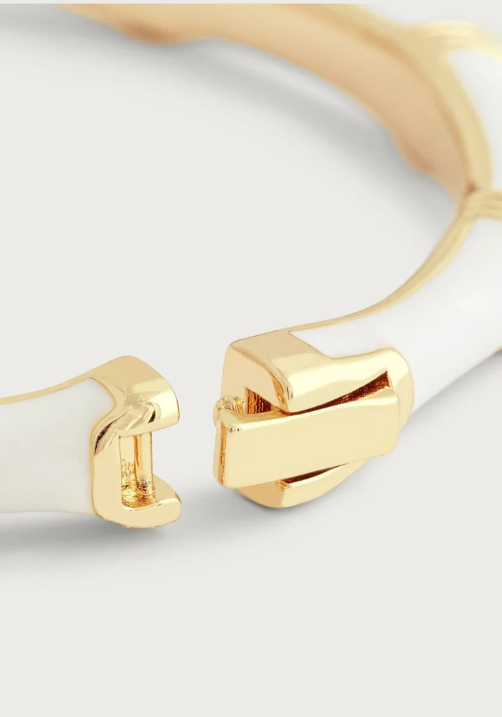 Anabel Aram Bamboo Enameled Hingled Bangle