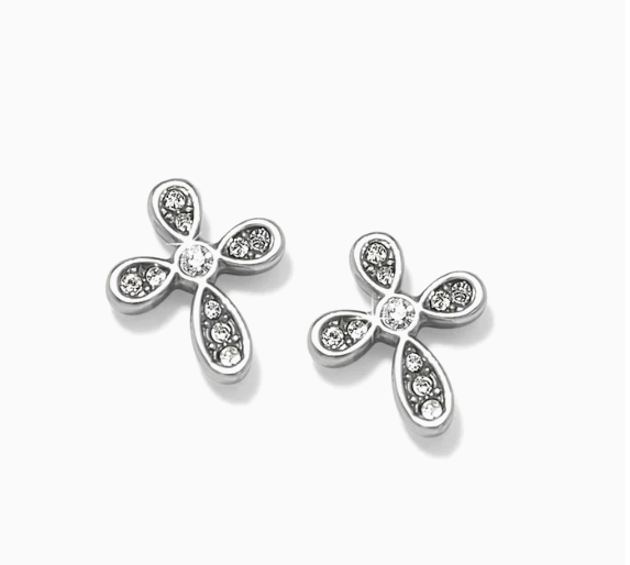 Enchanting Cross Post Earrings Silver
