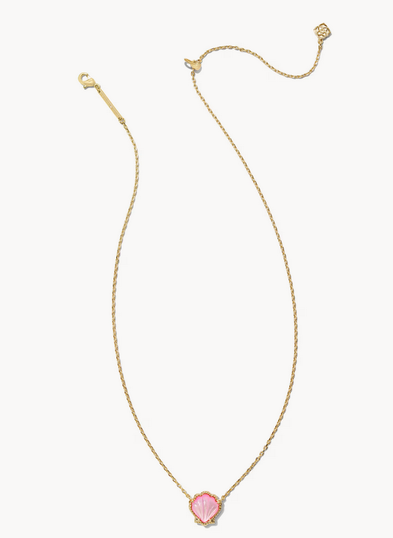 Brynne Shell Pendant Necklace Gold Blush MOP