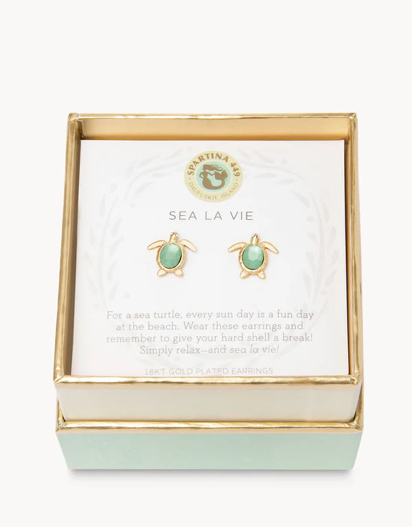 Sea La Vie Stud Earrings SLV/Sea Turtle Gold