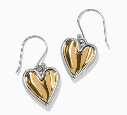 Cascade Heart Reversible French Wire Earrings