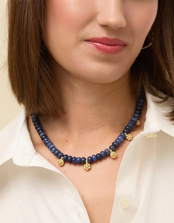 Lousia Mae Necklace 17" Dark Blue