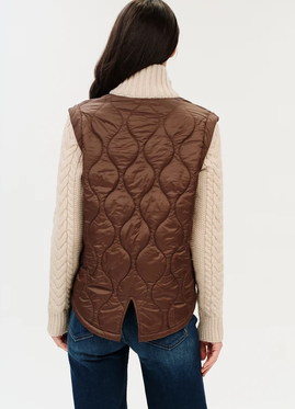 Melanie Mixed Media Jacket Brown