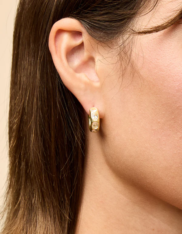 Manor Gem Hoop Earrings Crystal