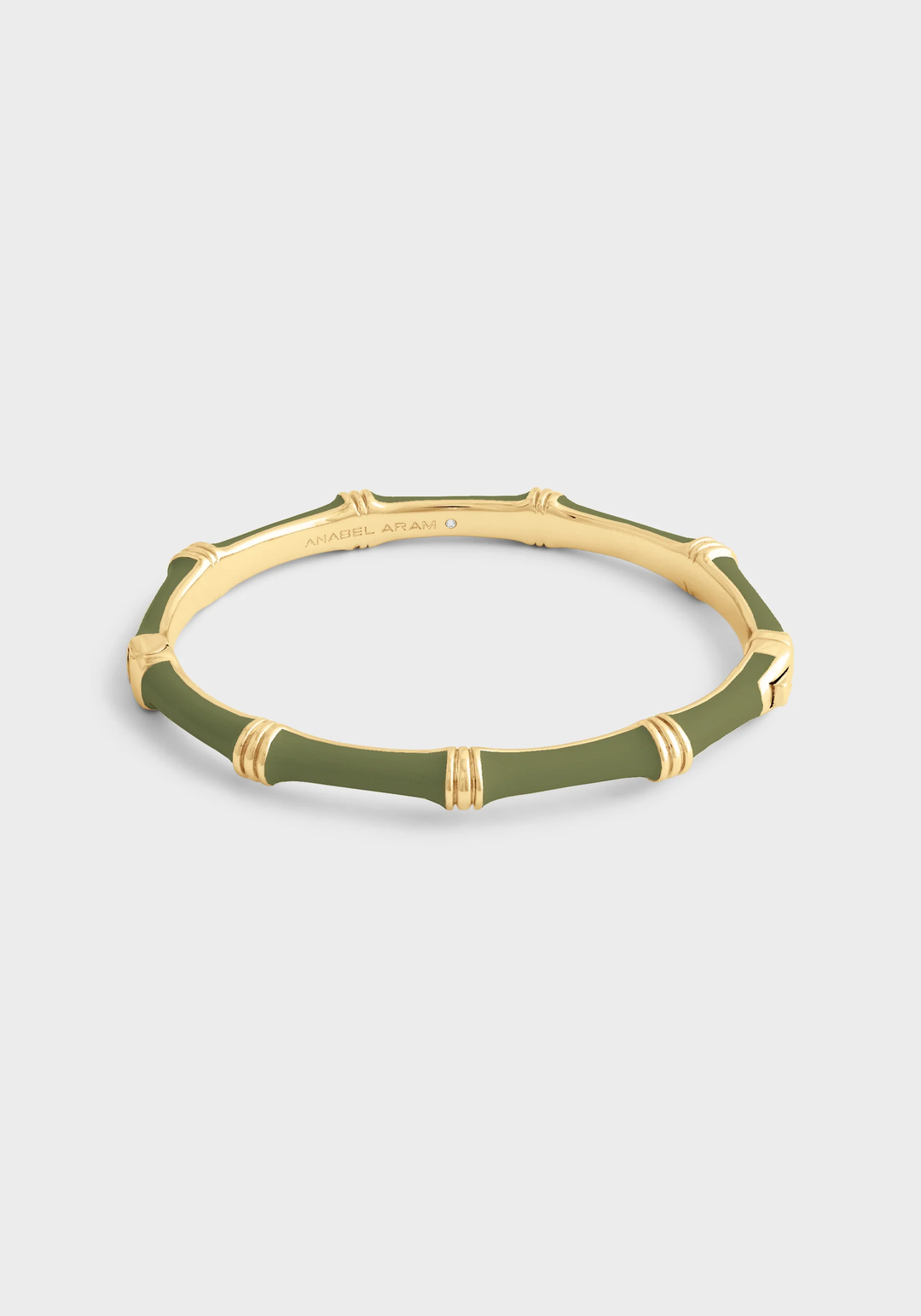 Anabel Aram Bamboo Enameled Hinged Bangle Gold