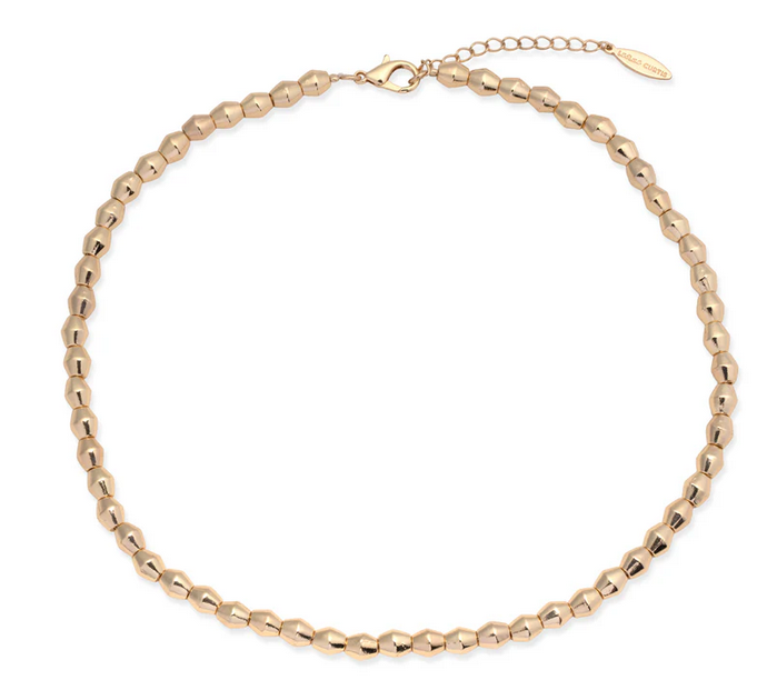 Phoebe Gold Bead Necklace 2in Extender