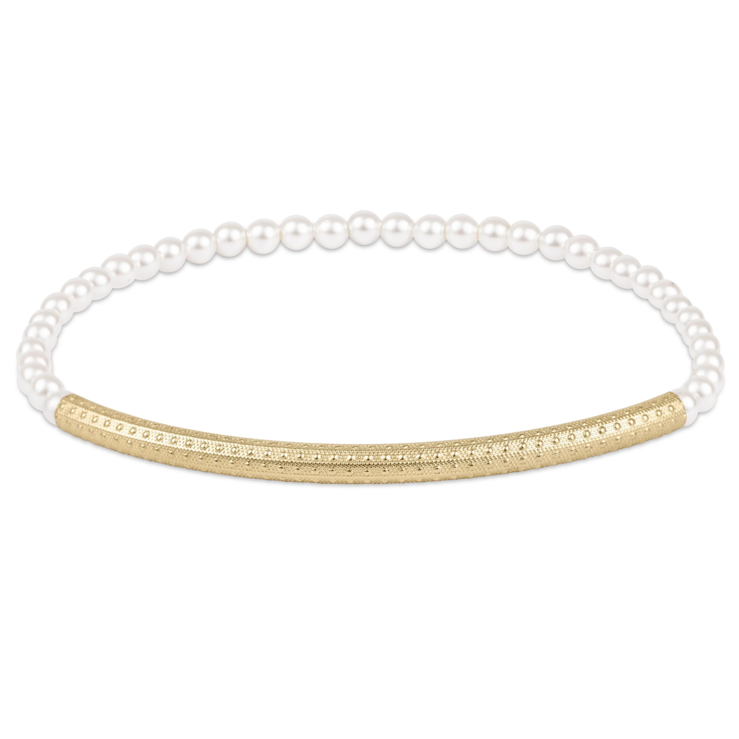 Bliss Bar Textured Pearl 3mm Bracelet