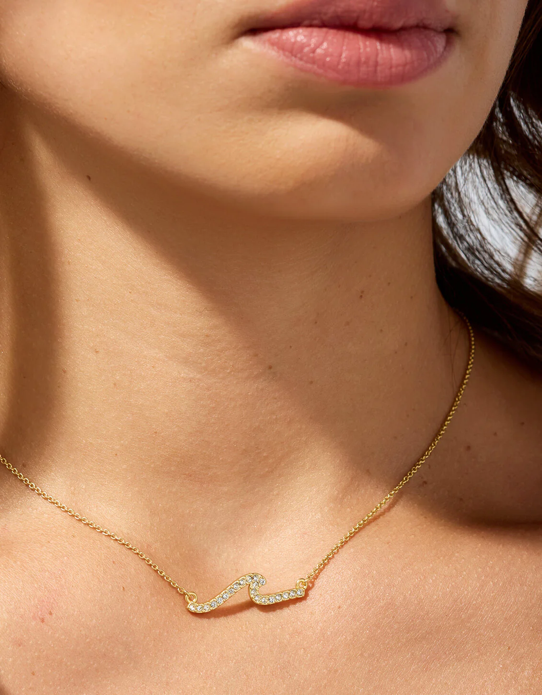 SLV Necklace 18" Hope Floats/Wave Gold