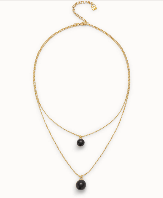 Ser Fascinante Necklace Gold with Dark Stones