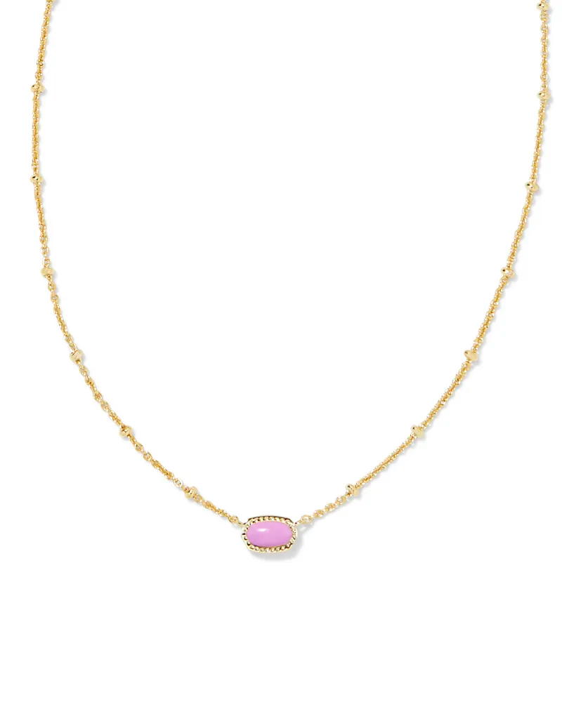 Mini Elisa Satalite Pendant Necklace Gold Fuchsia Magnesite