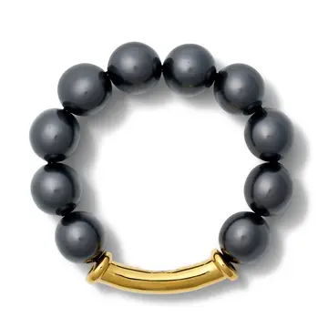 Noir Luxe Black Pebble Pearl Stack Bracelet