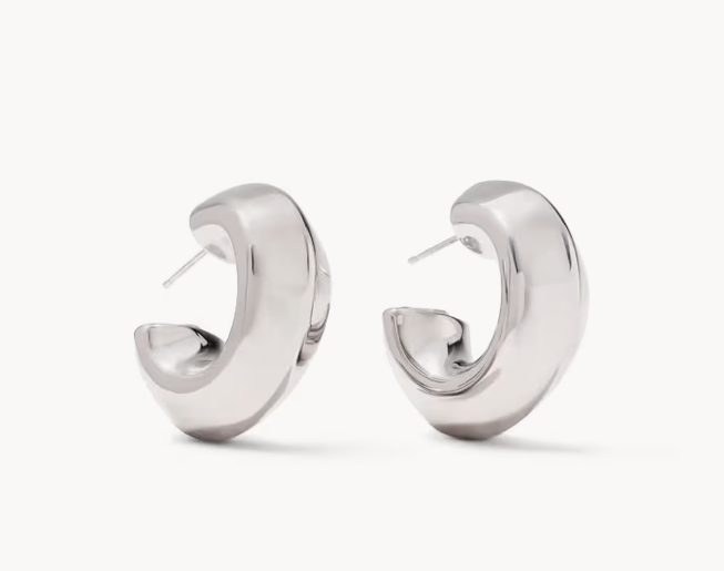 Embry Hoop Earrings Silver Metal