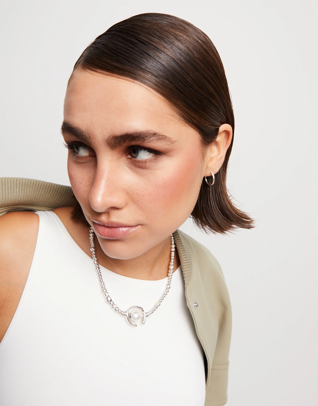 Another Round Oh Oh Oh Short Necklace with Pearl