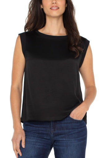 Sleeveless Woven Knit Top