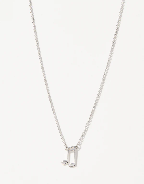 SLV Necklace 18" Music Lover/Note Silver