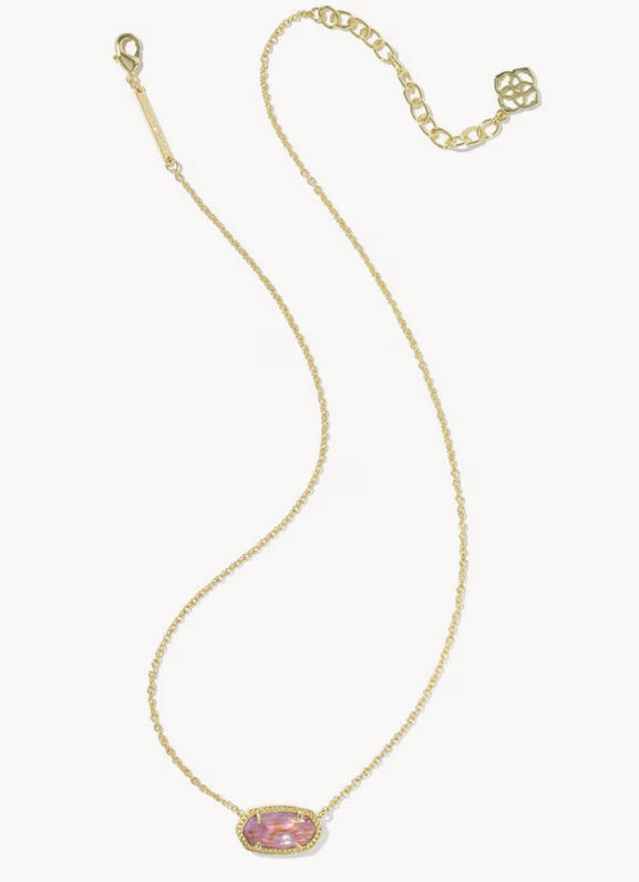 Elisa Pendant Necklace Light Mauve Illusion Gold