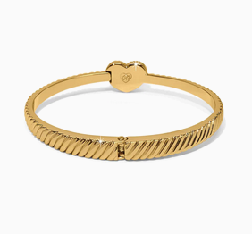 Celestia Heart Hinged Bangle Gold