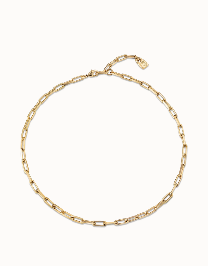 Short Link Chain Charm Necklace Gold